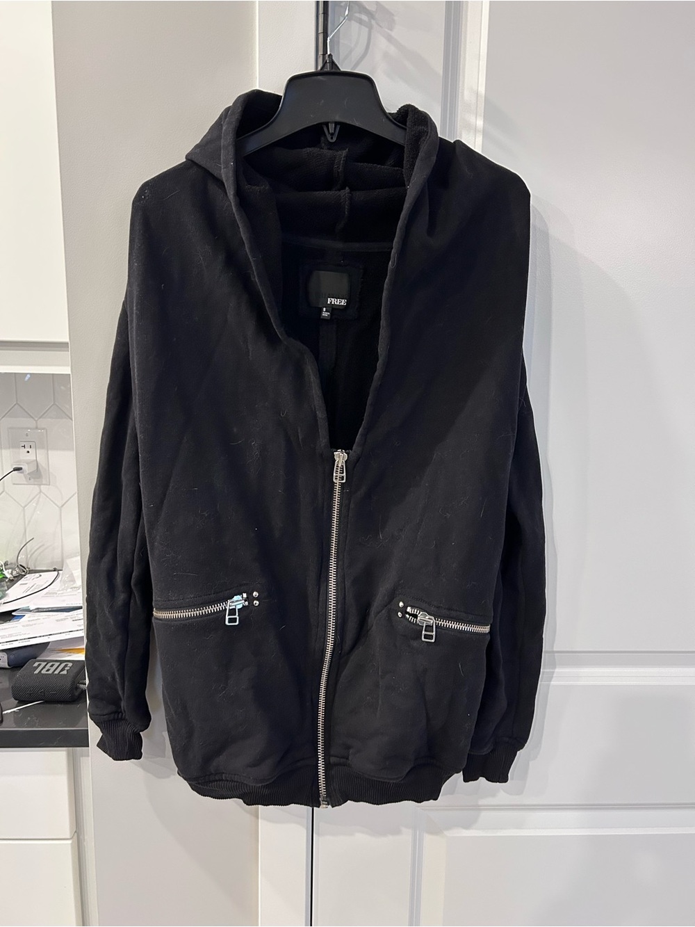 Wilfred Free Rousseau Sweater Jacket Aritzia Oversized Cocoon Zip Front Cozy